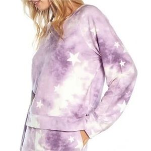NEW WILDFOX PURPLE TIE DYE STARS SWEATSHIRT XXL